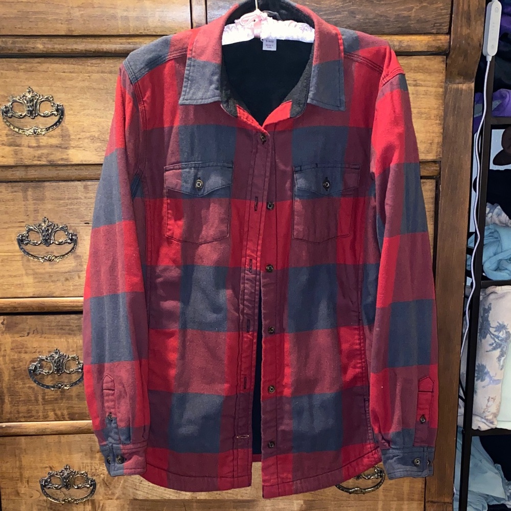 Carhartt Red Plaid Fleece-Lined Shacket Size Small